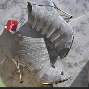 Silver Strappy Heels